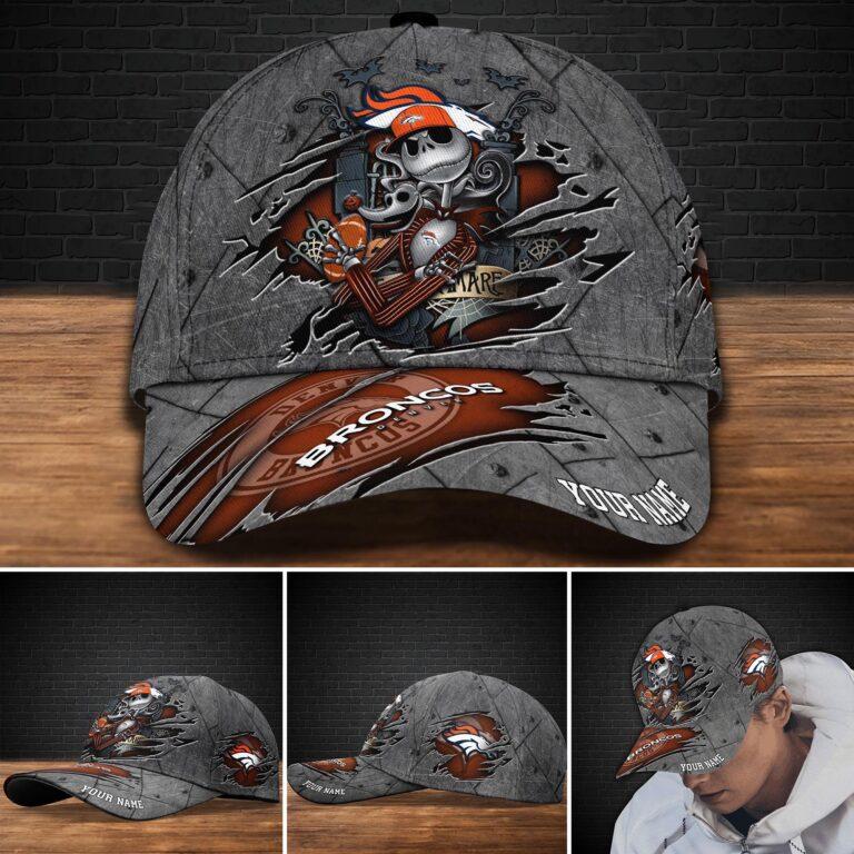 Denver Broncos Skull Pattern Personalized Custom Name 3D Baseball