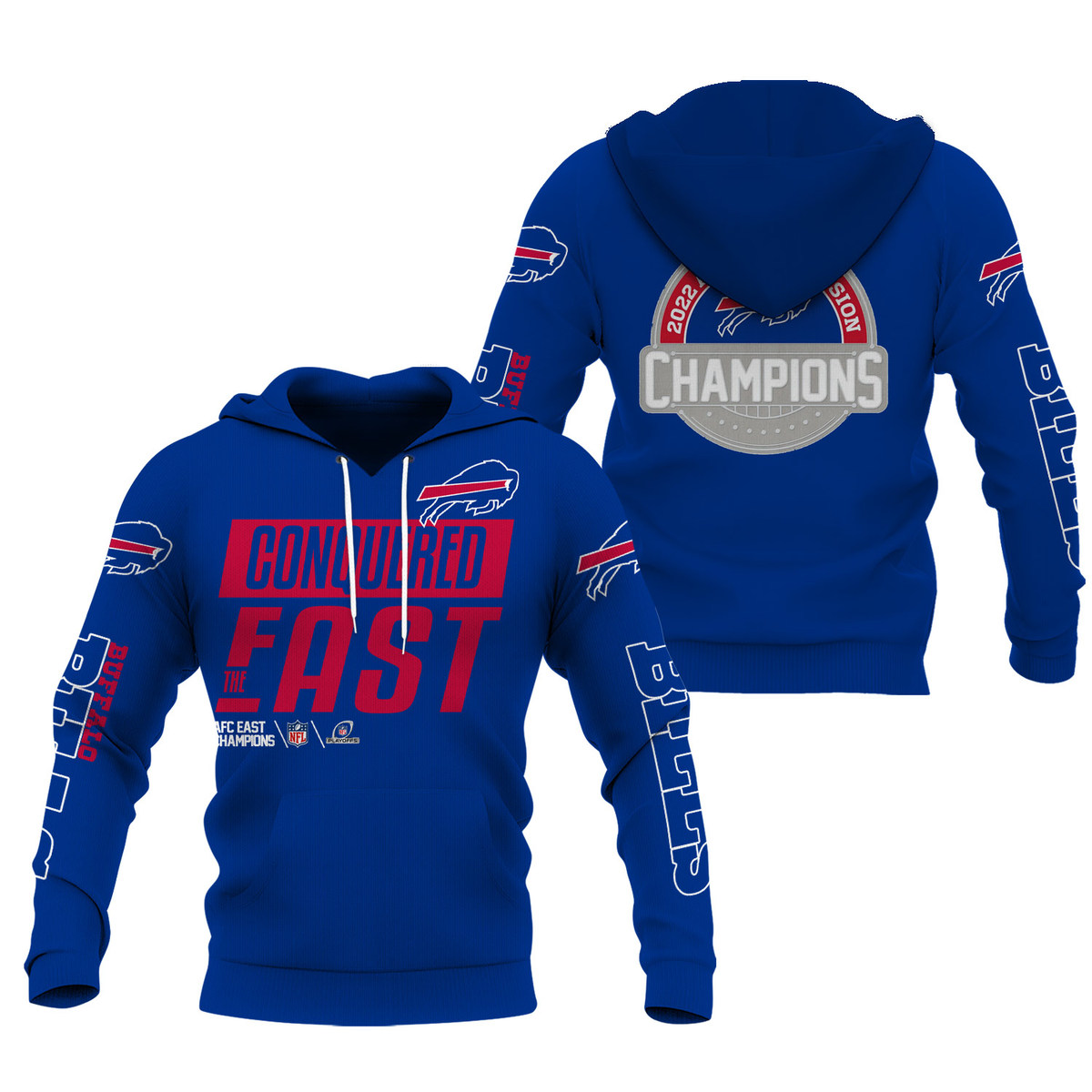 Buffalo Bills Conquered The East 2022 Afc East Champions Long Sleeves T  Shirt, hoodie, sweater, long sleeve and tank top