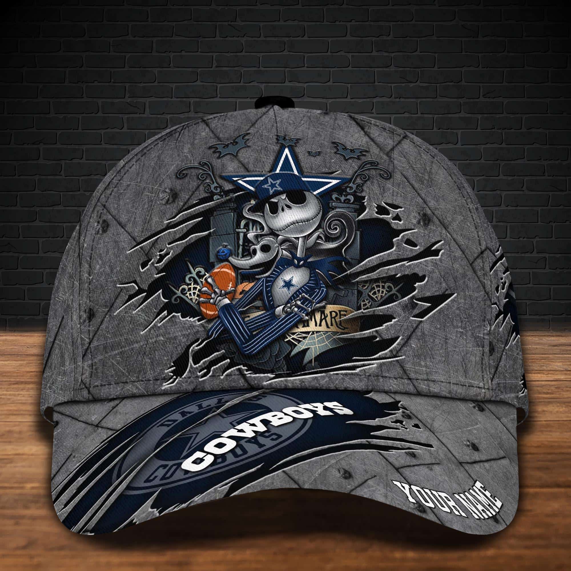 Dallas Cowboys Custom Name Classic 3D Cap NFL Lover Gift For Mens