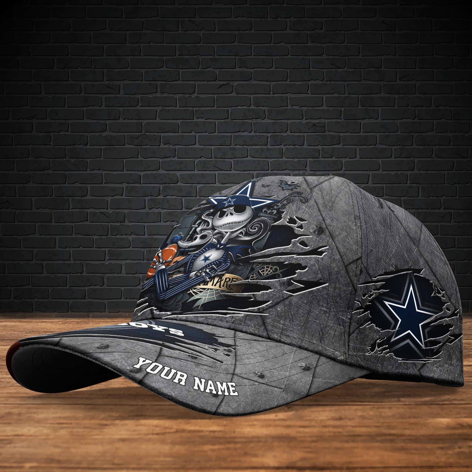 Dallas Cowboys Custom Name Classic 3D Cap NFL Lover Gift For Mens