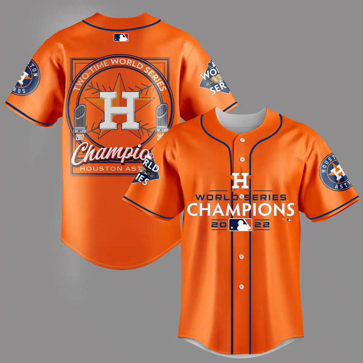 Houston Astros MLB Classic Orange 2017 World Series Champions 4XL T-Shirt
