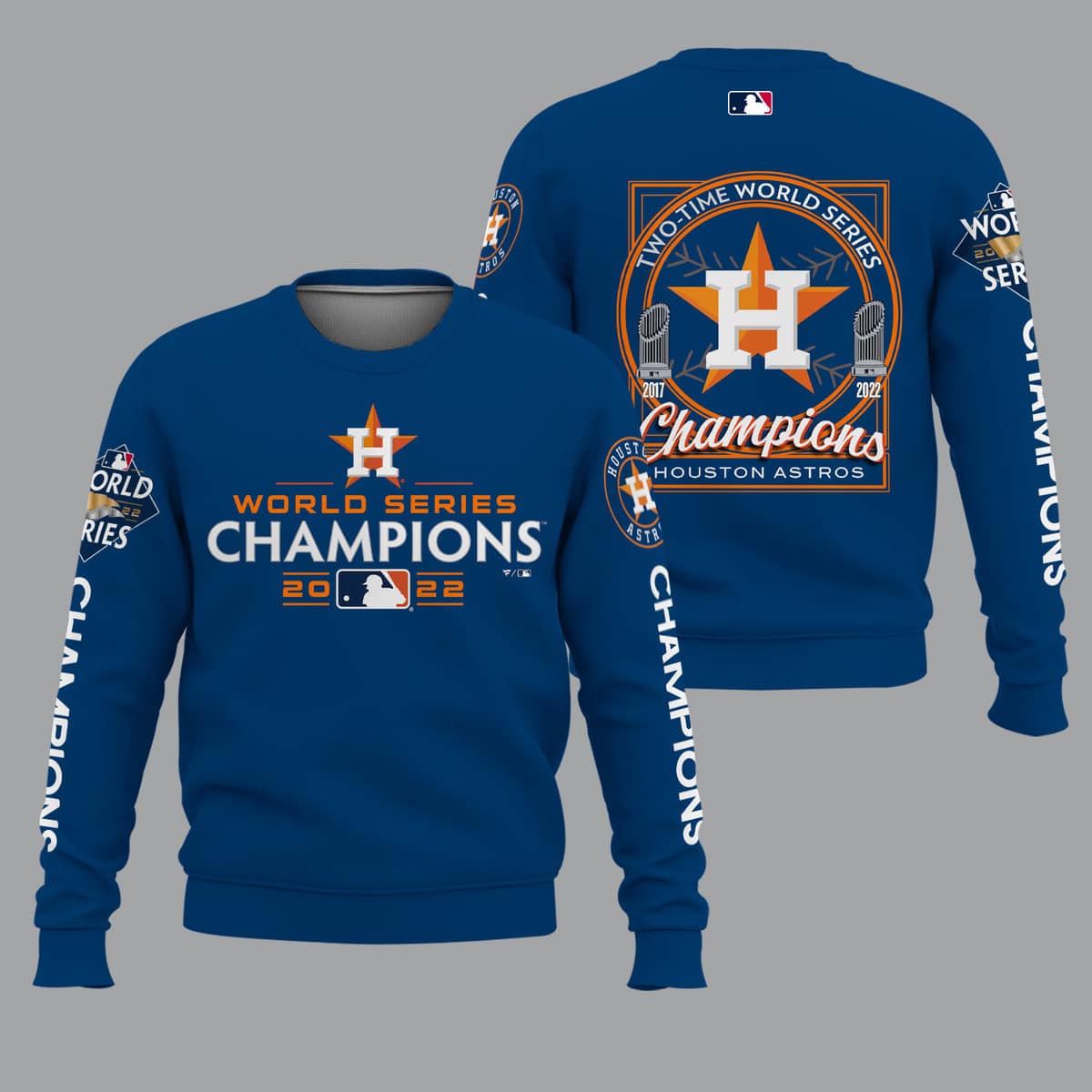 Houston Astros T Shirt Mens Large Blue World Series Champions 2017 Long  Sleeve