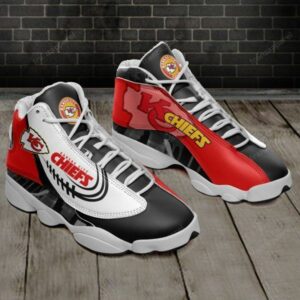 Nfl kansas city chiefs black red air jordan 13 shoes