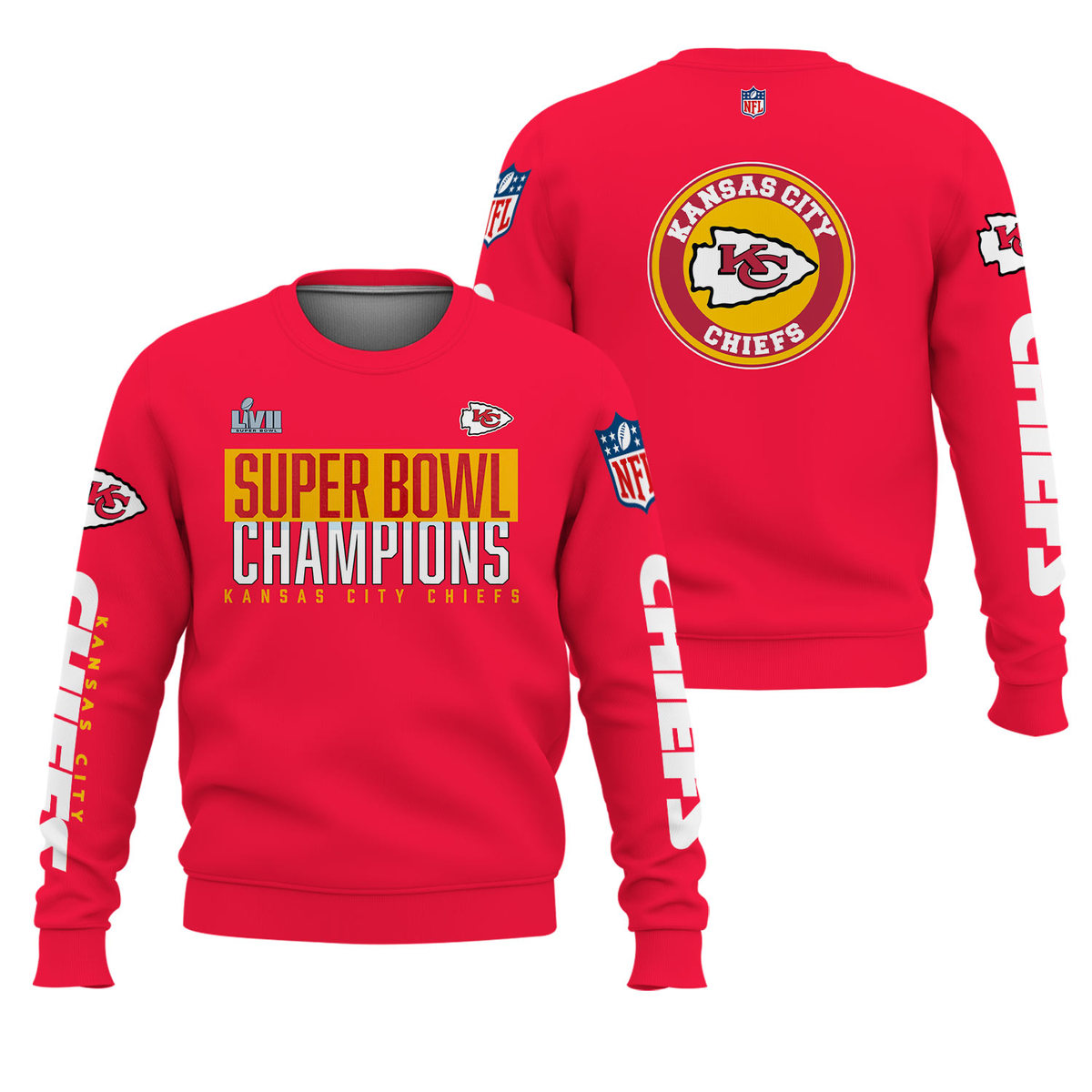 As Is NFL Super Bowl LVII Champions Chiefs Poly T-Shirt 