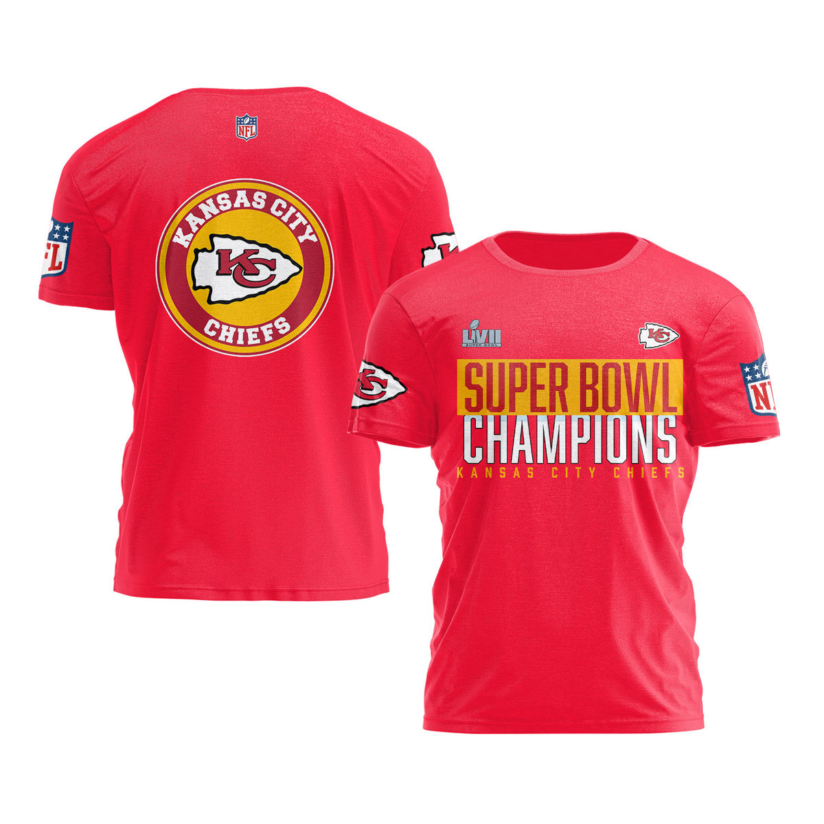 As Is NFL Super Bowl LVII Champions Chiefs Poly T-Shirt 