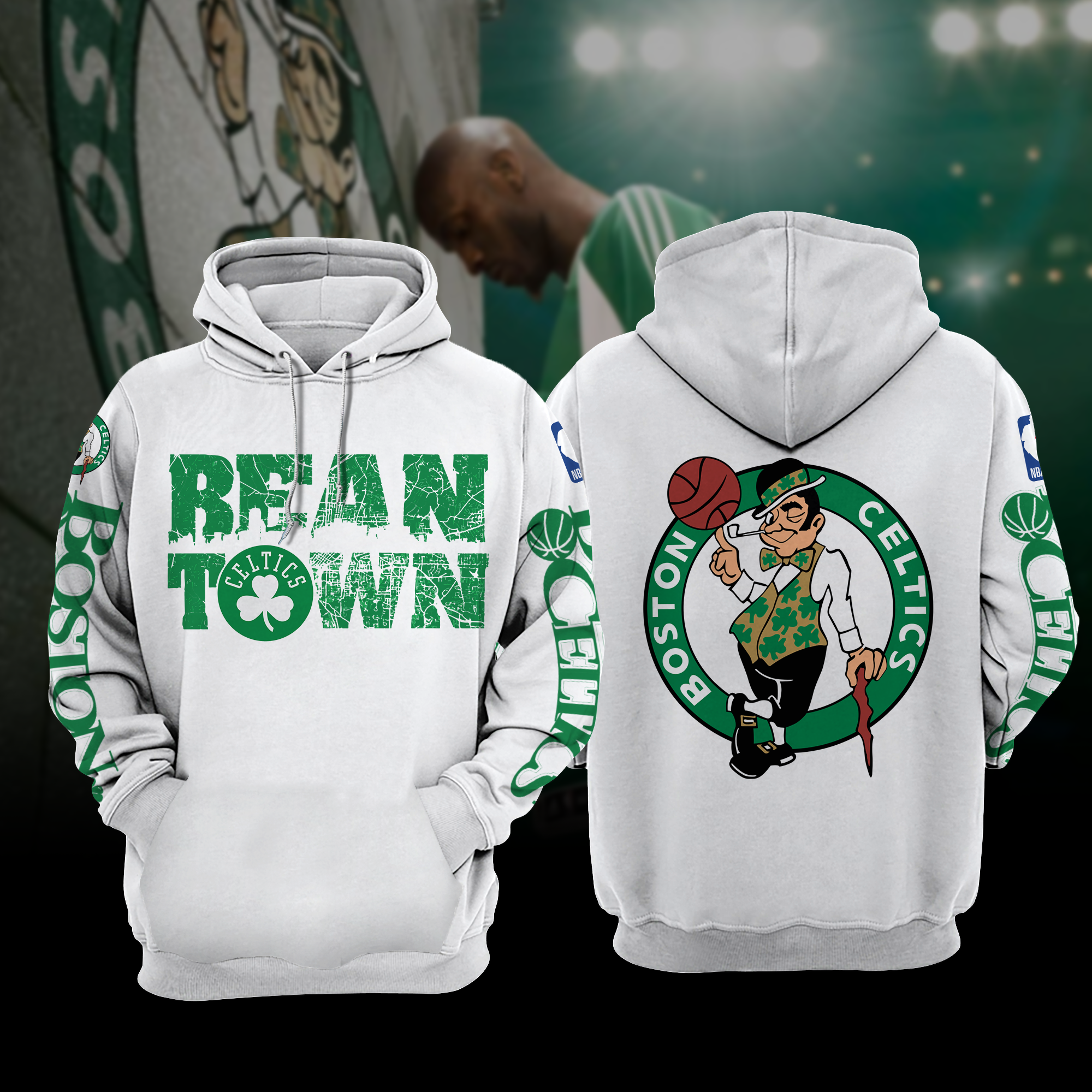 Basketball Boston Celtics Hoodies - Pullover Green Basketball 3D Hoodi