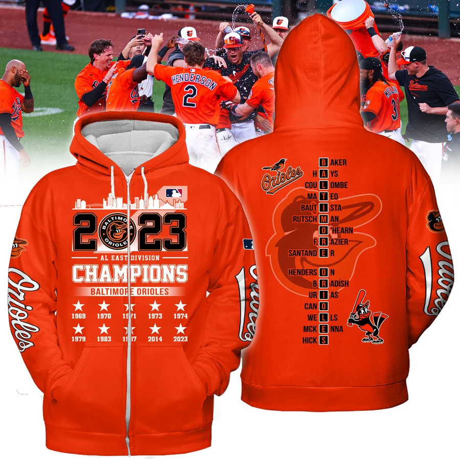 Baltimore Orioles 2023 AL East Division Champions Baseball Jersey -   Worldwide Shipping