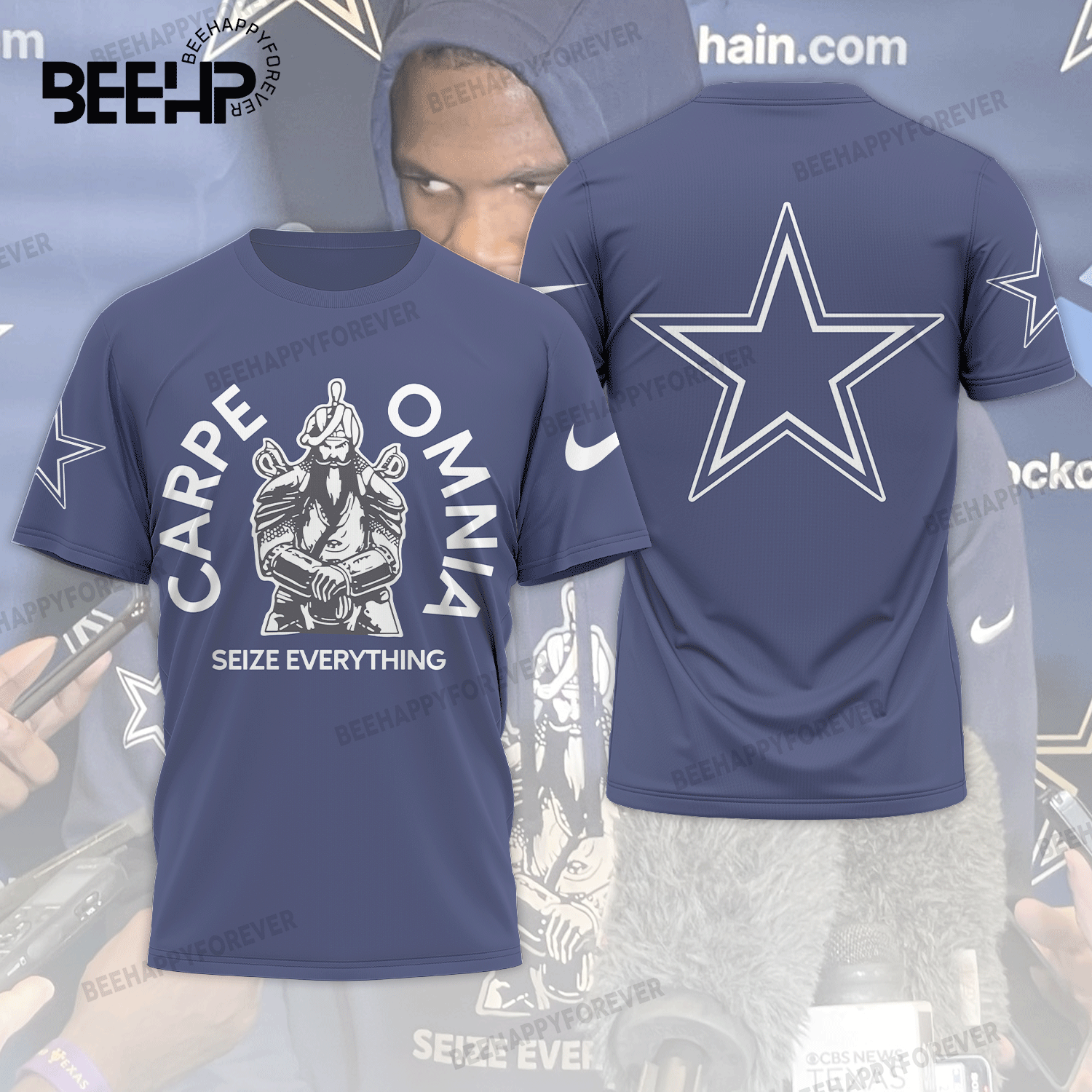 Carpe Omnia Dallas Cowboys Hoodie 3DShirt + Sitching Cap - BTF Store