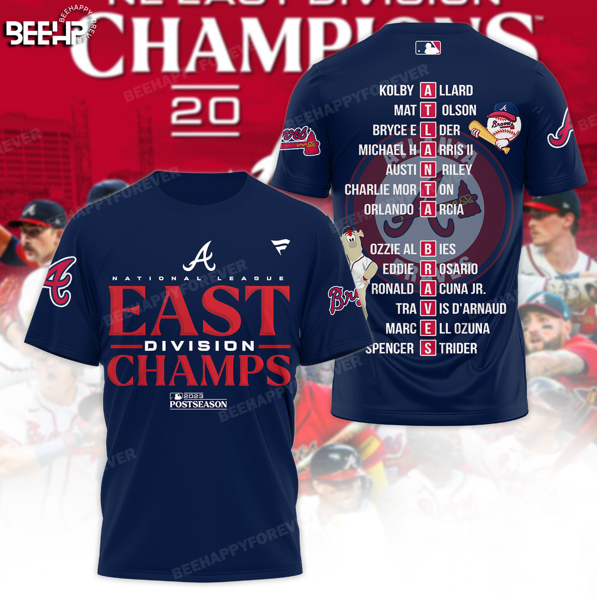 Atlanta Braves Are 2023 NL East Champions For The A 3D T-Shirt