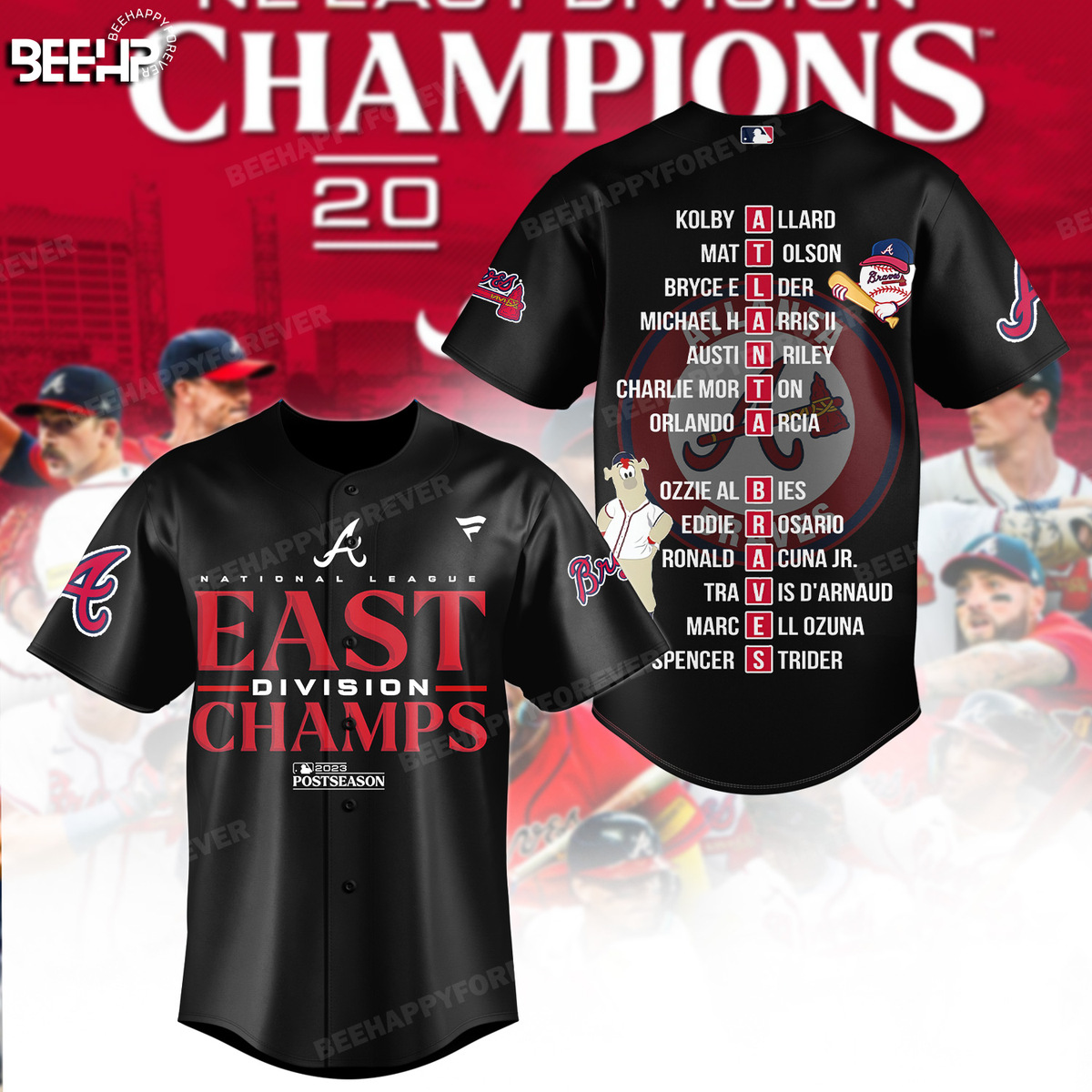 Atlanta Braves 2023 NL East Division Champions Shirt - Bee Happy Forever