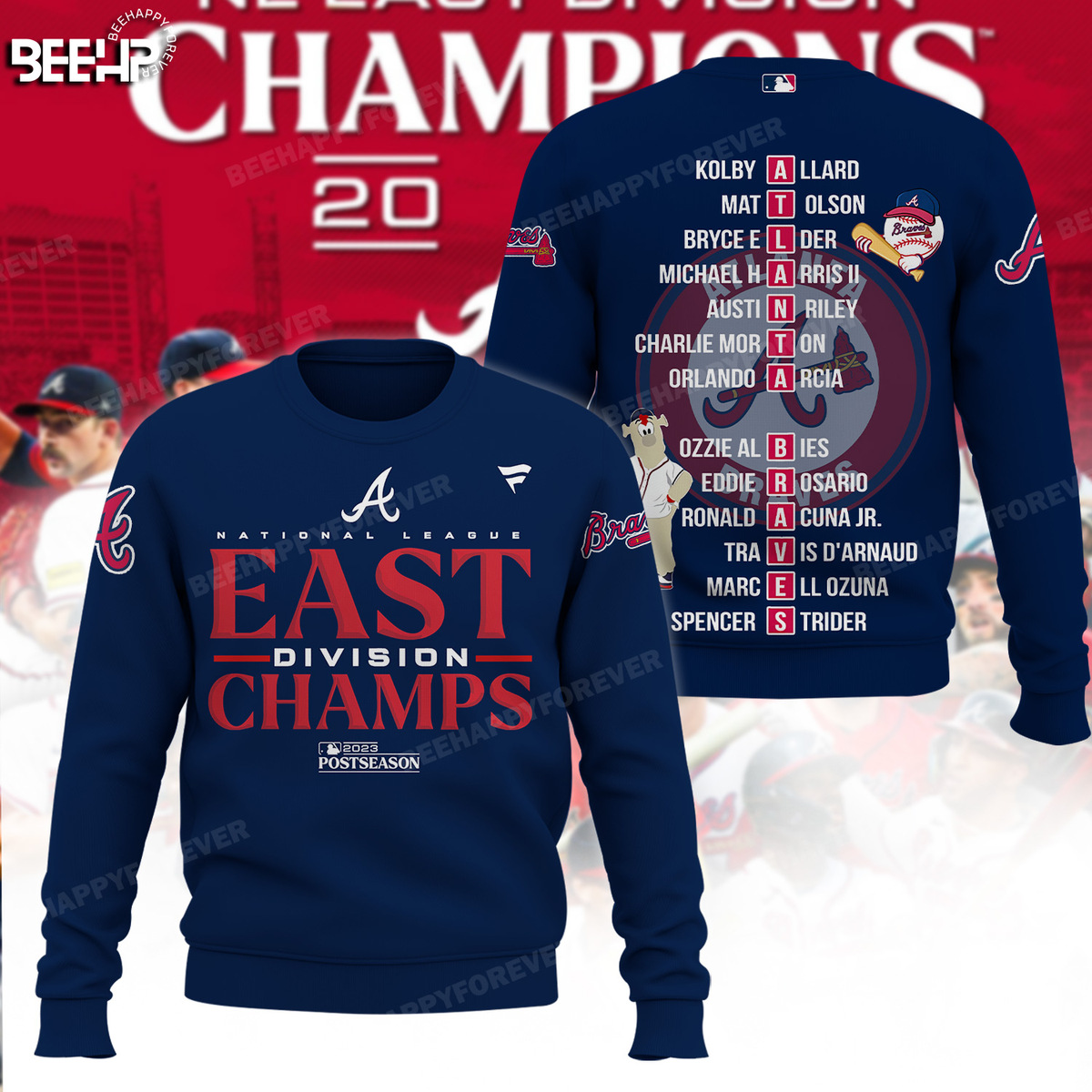 Atlanta Braves 2023 NL East Division Champions Shirt - Bee Happy Forever