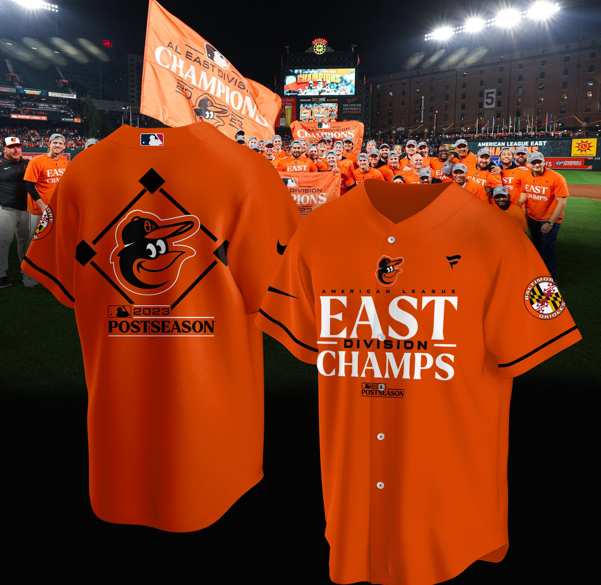 Baltimore Orioles 2023 AL East Division Champions Baseball Jersey